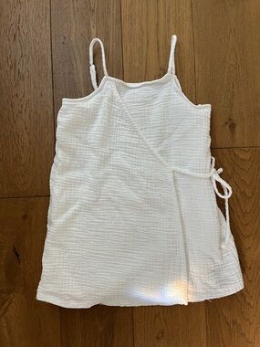 Copper Key White Wrap-Style Gauze Muslin Cotton Cami Dress Girls Size 6